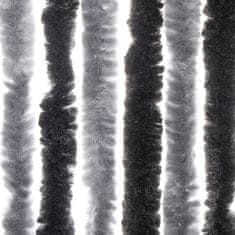 Vidaxl Zavesa proti mrčesu siva in črna 90x200 cm šenilja