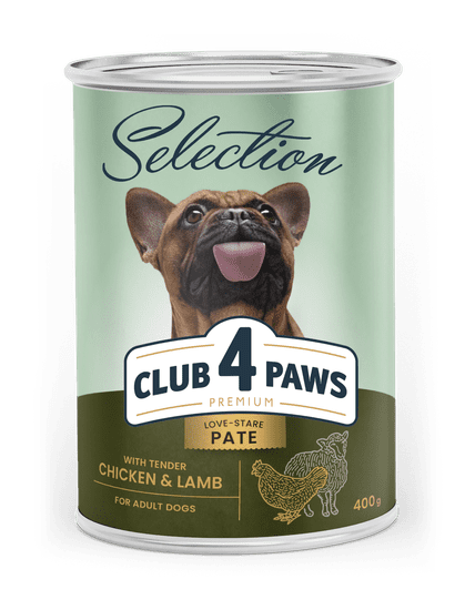 Club4Paws Premium Mokra hrana za pse - Piščanec in jagnjetina 10x400g