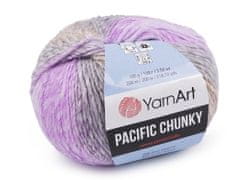 Pletena preja Pacific Chunky 100 g - (308) vijolična svetlo siva