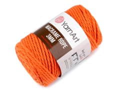 Pletena preja Macrame Rope 3 mm 250 g - (770) oranžna