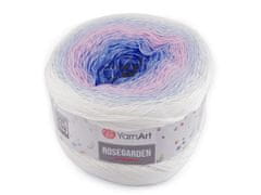 Bombažna preja za pletenje Rosegarden 250 g - (301) bela modra