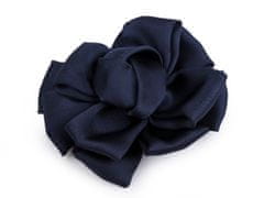 Satenast cvet za šivanje in lepljenje Ø6,5 cm - temno modra