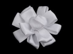 Satenast cvet za šivanje in lepljenje Ø6,5 cm - bel