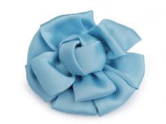 Satenast cvet za šivanje in lepljenje Ø6,5 cm - modra