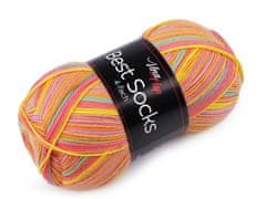 Pletena preja Best Socks samokrčljiva / preja za nogavice 100 g - (7354) oranžna
