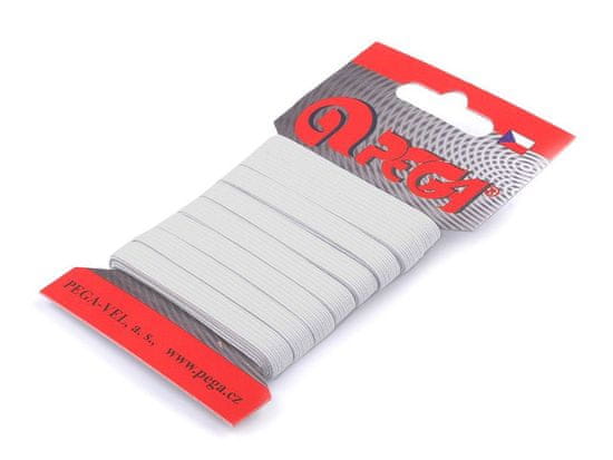 Pralna elastika na kartici širine 5 mm, 7 mm - (5 mm) bela