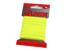 Pralna elastika na kartici širine 7 mm barvna - (4206) rumeno-zelena neonska