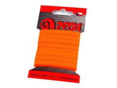 Pralna elastika na kartici širine 7 mm barvna - (4301) oranžna neonska