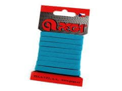 Pralna elastika na kartici širine 7 mm barvna - (4712) modra turkizna