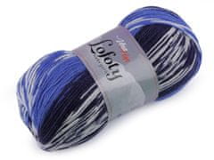 Pletena preja Lofoty samokrčljiva / nogavičarska preja 100 g - (7810) modra temno modra