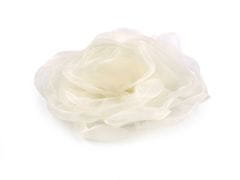 Roža iz organze za šivanje in lepljenje Ø8 cm - smetanasto svetla
