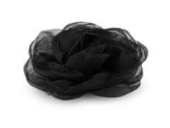 Roža iz organze za šivanje in lepljenje Ø8 cm - črna