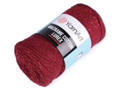 Pletena preja Macrame Cotton lurex 250 g - (739) burgundska barva.