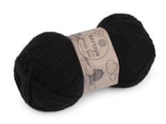 Pletena preja Melange Wool 100 g - (940) črna