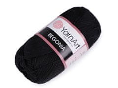 Bombažna preja za pletenje Begonia 50 g - (999) črna