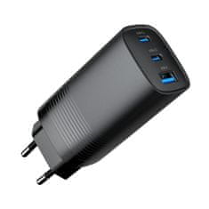 Gembird PD polnilec 1xUSB-A 2xUSB-C 65W črn