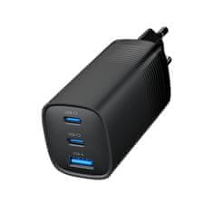 Gembird PD polnilec 1xUSB-A 2xUSB-C 65W črn