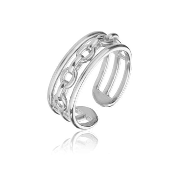 Marc Malone Odprt jeklen prstan Madeline Silver Ring MCR23001S