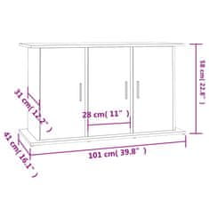 Vidaxl Stojalo za akvarij siva sonoma 101x41x58 cm inženirski les