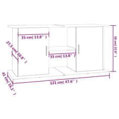 Vidaxl Stojalo za akvarij siva sonoma 121x41x58 cm inženirski les