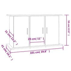 Vidaxl Stojalo za akvarij rjavi hrast 101x41x58 cm inženirski les