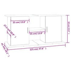 Vidaxl Stojalo za akvarij rjavi hrast 121x41x58 cm inženirski les