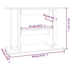 Vidaxl Stojalo za akvarij sonoma hrast 80x35x60 cm inženirski les