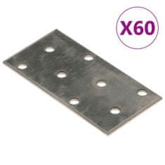 Vidaxl Perforirane plošče 60 kosov 2 mm 80x40 mm pocinkano jeklo