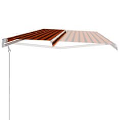 Vidaxl Avtomatsko zložljiva tenda 600x300 cm oranžna in rjava