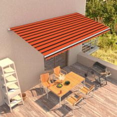 Vidaxl Avtomatsko zložljiva tenda 600x300 cm oranžna in rjava