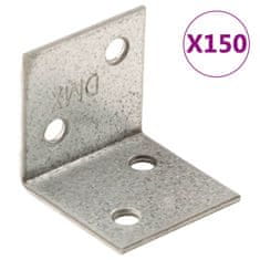 Vidaxl Kotni nosilci 150 kosov 2 mm 30x25x30 mm pocinkano jeklo