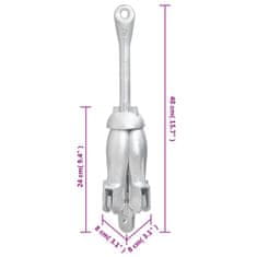 Vidaxl Zložljivo sidro srebrno 3,2 kg temprano železo