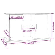 Vidaxl Stojalo za akvarij siva sonoma 101x41x58 cm inženirski les