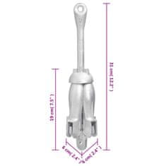 Vidaxl Zložljivo sidro srebrno 1,5 kg temprano železo