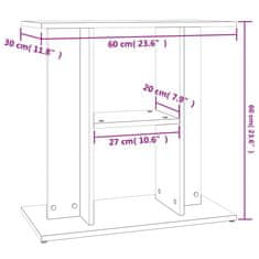 Vidaxl Stojalo za akvarij visok sijaj belo 60x30x60 cm inženirski les