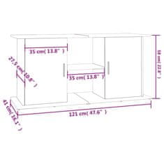 Vidaxl Stojalo za akvarij sonoma hrast 121x41x58 cm inženirski les