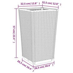 Vidaxl Vrtna cvetlična korita 4 kosi rjava 32,5x32,5x57 cm PP