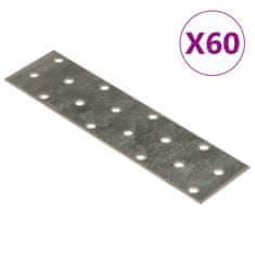 Vidaxl Perforirane plošče 60 kosov 2 mm 160x40 mm pocinkano jeklo