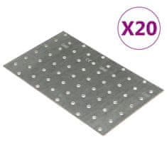 Vidaxl Perforirane plošče 20 kosov 2 mm 200x120 mm pocinkano jeklo