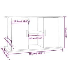 Vidaxl Stojalo za akvarij dimljeni hrast 101x41x58 cm inženirski les