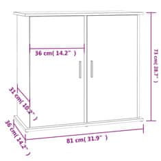 Vidaxl Stojalo za akvarij sonoma hrast 81x36x73 cm inženirski les