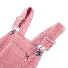 Vidaxl Otroška obleka rebrasti žamet svetlo roza 116