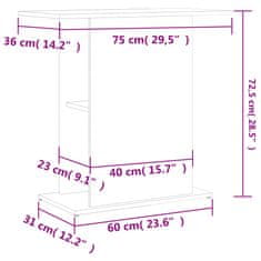 Vidaxl Stojalo za akvarij rjavi hrast 75x36x72,5 cm inženirski les