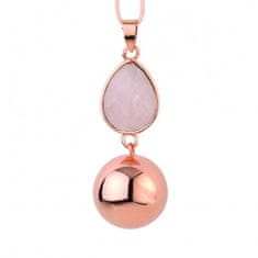 Babylonia Materinski zvonec FANTASY Rose gold faceted pink drop