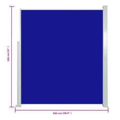 Vidaxl Zložljiva stranska tenda za teraso 160x500 cm modra