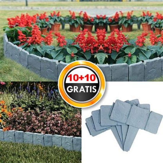 HOME & MARKER® Vrtni robniki v stilu kamna (10 kosov) | MINIFENCE 1+1 GRATIS