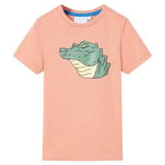 Vidaxl Otroška majica s kratkimi rokavi svetlo oranžna 92