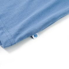 Vidaxl Otroška majica s kratkimi rokavi srednje modra 92