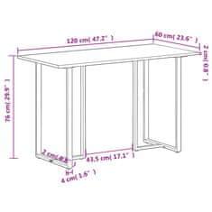 Vidaxl Jedilna miza 120 cm robusten mangov les