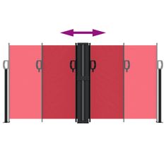 Vidaxl Zložljiva stranska tenda rdeča 120x1000 cm